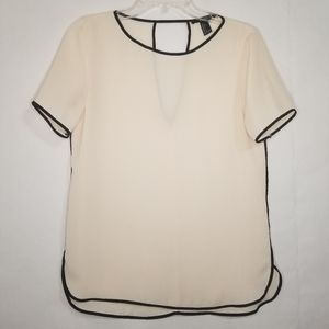 FOREVER 21 Nude & Black Blouse